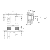 Gessi Rettangolo встраиваемый однорычажный смеситель, излив 256мм(внешние части), цвет: черный - Gidratop.ru изображение