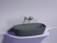 Умывальник чаша накладная овальная (цвет Темный Антрацит Матовый) Element 600x380x138мм - Gidratop.ru изображение