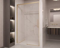 Душевая дверь Stella VDS-1ST120CLG, 1200, брашированное золото, стекло прозрачное - Gidratop.ru изображение