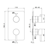 Newform X-STEEL 316 Наружная часть встр. душ.с переключателем,  на 2 выхода, цвет: INOX - Gidratop.ru изображение