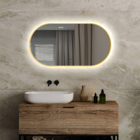 Зеркало ABBER Kontur AG6304SCG с подсветкой, бесконтактный выключатель, диммер, золото - Gidratop.ru изображение