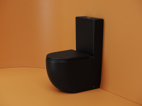 Напольный пристенный унитаз Metropol смыв Торнадо черный матовый CN4001TMB - Gidratop.ru изображение