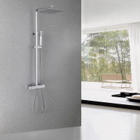 Душевая стойка ABBER Daheim AF8260L с термостатом без излива, хром - Gidratop.ru изображение