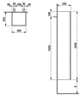Шкаф-пенал высокий Laufen Palace New 4.0202.1.075.463.1 165x35 см - Gidratop.ru изображение