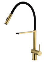 Смеситель для кухни с гибким изливом WONZON & WOGHAND, Брашированное золото (WW-88438003-BG) - Gidratop.ru изображение
