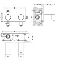 GESSI 316 термостатический смеситель, с подключением на 3/4, фильтр, на 2 источника (внешняя часть), цвет: steel brushed - Gidratop.ru изображение