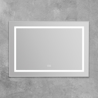 Зеркало в алюминиевой раме со встроенным светильником, сенсорным выключателем и подогревом, SPC-KRAFT-985-685-TCH-WARM, 985x32x685 мм - Gidratop.ru изображение