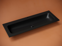 Раковина накладная мебельная Grace прямоугольная, c одним отверстием под смеситель 1210x457x137 мм, цвет черный матовый, арт. CN7017MB - Gidratop.ru изображение