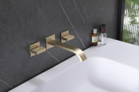 Смеситель ABBER Wasserfall AF8612G для раковины скрытого монтажа, золото матовое - Gidratop.ru изображение