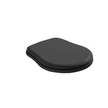 Сиденье для унитаза, микролифт, цвет: черный глянцевый/хром