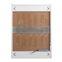 Зеркальный шкаф с одной распашной дверью, с двумя стеклянными полками, со встроенной подсветкой и сенсорным выключателем SPC-GRT-600/800-1A-LED-TCH, 12W, 220-240V, 600x800x150 - Gidratop.ru изображение