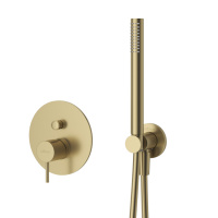 LEAF-DSIP-30-L-SR Душевая система с дивиатором для верхнего и ручного душа, верхний душ из стены 30 см, исполнение Sunrise - Gidratop.ru изображение