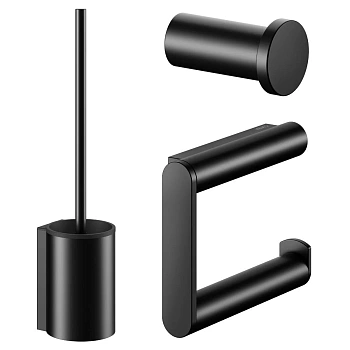 Набор аксессуаров для ванной комнаты Keuco Plan 19701371490 2+1, черный матовый