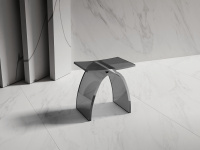 Стульчик для ванной прозрачный ABBER Kristall AT1739Onyx черный - Gidratop.ru изображение