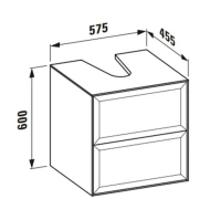 Тумба под раковину Laufen New Classic 57.5 х 45.5 х 60 см, 4.0600.4.085.631.1, подвесная, вырез посередине, белый глянцевый - Gidratop.ru изображение
