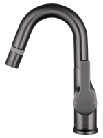 Смеситель для раковины с выдвижным изливом WONZON & WOGHAND, Темный графит (WW-FE01L212-BGG) - Gidratop.ru изображение