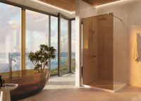 Душевая перегородка Walk-In VSW-1H900GS, 900*2000, хром, стекло янтарь - Gidratop.ru изображение