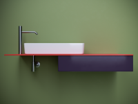 Раковина накладная со смещенным сливом, с возможностью установки на столешницу под стиральную машину, 620x340x110, цвет белый - Gidratop.ru изображение