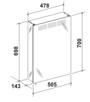 Зеркальный шкаф Keuco Royal T1 12601 171, 50,5*69,8*14,3 см (12601171101/12601171201) - Gidratop.ru изображение