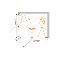 Душевой уголок CEZARES ELENA-W-ASH-2-80/100-C-Cr - Gidratop.ru изображение
