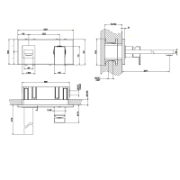 Gessi Rettangolo встраиваемый однорычажный смеситель, излив 256мм(внешние части), цвет: хром - Gidratop.ru изображение