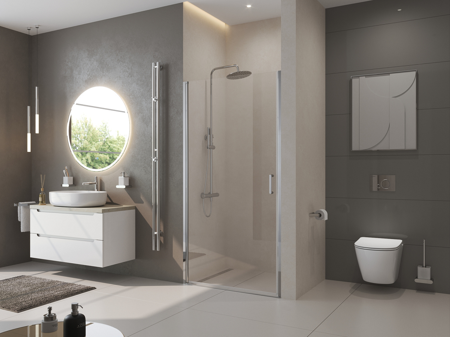 Душевая дверь BelBagno UNO-B-1-75-C-Cr