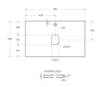 Cтолешница из керамогранита 816x490 SLD-80/48-MNO, Marmo Nero Opaco - Gidratop.ru изображение