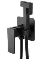 Смеситель с гигиеническим душем встраиваемый WONZON & WOGHAND EDGE, Черный матовый (WW-88829003-MB) - Gidratop.ru изображение