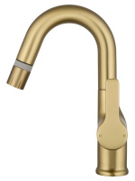 Смеситель для раковины с выдвижным изливом WONZON & WOGHAND, Брашированное золото (WW-FE01L212-BG) - Gidratop.ru изображение