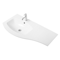 раковина из искусственного мрамора, левосторонняя 50153 Bianco, 104x52x1,5 - Gidratop.ru изображение