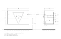 VITTORIA База под раковину подвесная с двумя выкатными ящиками, Grigio Opaco, 1000x450x570, VITTORIA-1000-2C-SO-GO-P - Gidratop.ru изображение