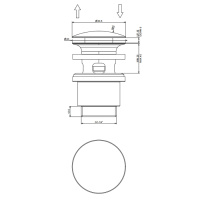 Gessi Emporio Technical accessories автоматический донный клапан ldquo;StopGo для раковины c переливом, цвет: Black XL - Gidratop.ru изображение