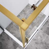 Душевой уголок Slim-N VSR-4SN9011CLG, 1100*900, брашированное золото, стекло прозрачное - Gidratop.ru изображение