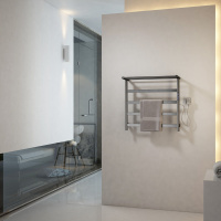 Полотенцесушитель электрический с полкой WONZON & WOGHAND ESSEN, Темный графит (WW-A402-GM) - Gidratop.ru изображение