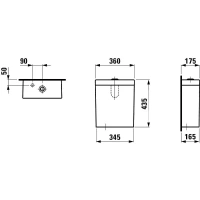Бачок для унитаза моноблока Laufen Palomba, цвет белый, 8.2880.3.000.873.1 - Gidratop.ru изображение