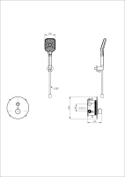 Смеситель для душа с термостатом встраиваемый WONZON & WOGHAND, Темный графит (WW-D1017-A-BGG) - Gidratop.ru изображение