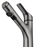 Смеситель для раковины с выдвижным изливом WONZON & WOGHAND, Темный графит (WW-AE4151-BGG) - Gidratop.ru изображение