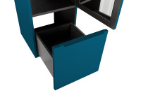 PREMIUM Колонна подвесная с распашной дверью, с зеркалом внутри, одним выдвижным ящиком, реверсивная 55503 Blu petrolio, 35x38x150 - Gidratop.ru изображение