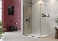 душевая перегородка CEZARES LIBERTA-L-1-140-C-NERO - Gidratop.ru изображение