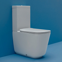 Унитаз моноблок 69х34.5см., c креплением WB5N, с сиденьем, микролифт, цвет: белый/хром - Gidratop.ru изображение