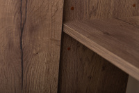 KRAFT Шкаф подвесной с одной распашной дверцей с доводчиками и одной открытой полкой, левосторонний, Rovere Tabacco, 330x300x1600, KRAFT-1600-1A-SC-RT-L - Gidratop.ru изображение