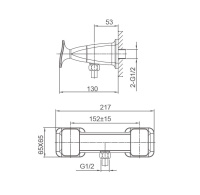 Смеситель для душа WONZON & WOGHAND SHAKESPEARE, Хром (WW-654101-CR) - Gidratop.ru изображение