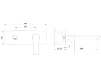 Смеситель для раковины встраиваемый WONZON & WOGHAND BRILLIANT, Черный матовый (WW-88869079-MB) - Gidratop.ru изображение