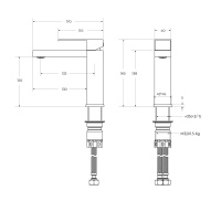 SLIDER-LS-IN Смеситель для раковины однорычажный с донным клапаном, сатин - Gidratop.ru изображение