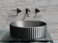 Умывальник чаша накладная круглая (цвет Темный Антрацит Матовый) Element 360x360x115мм - Gidratop.ru изображение