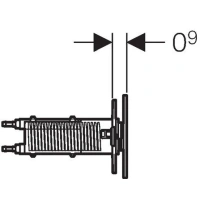 Клавиша Geberit Omega Type 70 115.083.SQ.1 для унитаза, двойной смыв, стекло/алюминий, цвет умбра - Gidratop.ru изображение