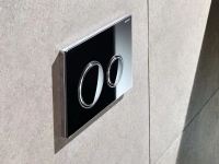 Клавиша смыва Geberit Sigma Type 21 115.884.SJ.1, черное стекло, глянцевый хром - Gidratop.ru изображение