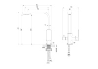 Смеситель для кухни с подключением фильтра WONZON & WOGHAND, Темный графит (WW-88458004-BGM) - Gidratop.ru изображение