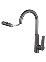 Смеситель для кухни с выдвижным изливом WONZON & WOGHAND, Темный графит (WW-A20782-BGG) - Gidratop.ru изображение