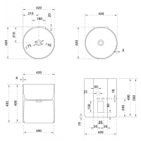 Раковина подвесная прозрачная ABBER Kristall AT2704Onyx черная - Gidratop.ru изображение
